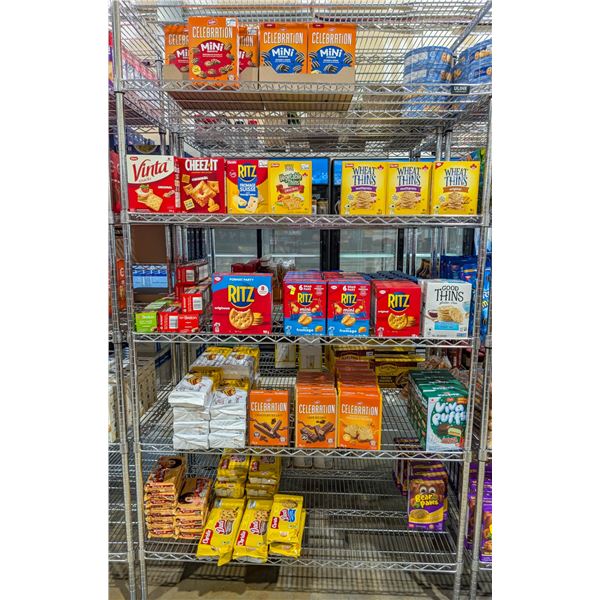 LARGE LOT OF CRACKERS AND COOKIES INCLUDES