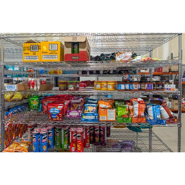 LARGE LOT OF CHIPS AND DIPS INCLUDES PRINGLES,