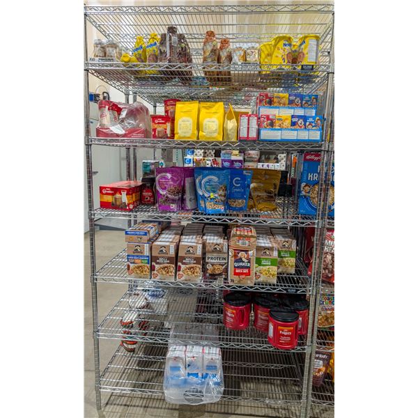 LARGE LOT OF COFFEE, OATMEAL, AND SYROPS