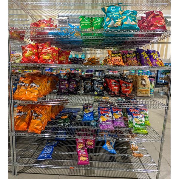 LARGE LOT OF CHIPS INCLUDES COMPLIMENTS, TAKIS,