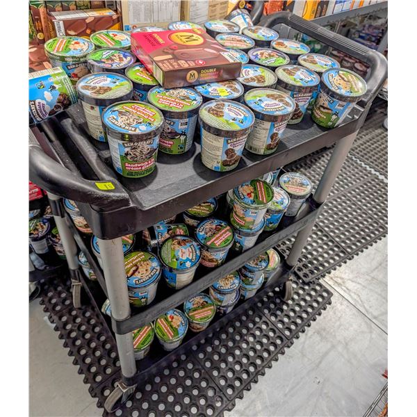 LARGE LOT OF BEN AND JERRY'S ICECREAM LOCATED