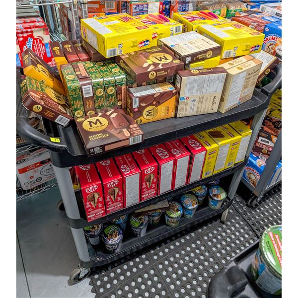 LARGE LOT OF ICE CREAM AND ICE CREAM BARS