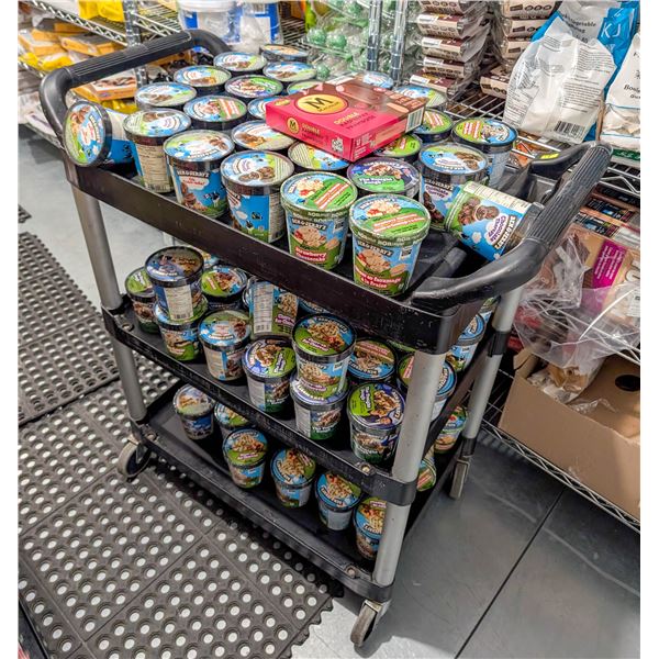 INVENTORY CART LOCATED IN FREEZER, CONTENTS