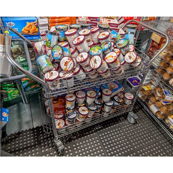 INVENTORY CART LOCATED IN FREEZER, CONTENTS