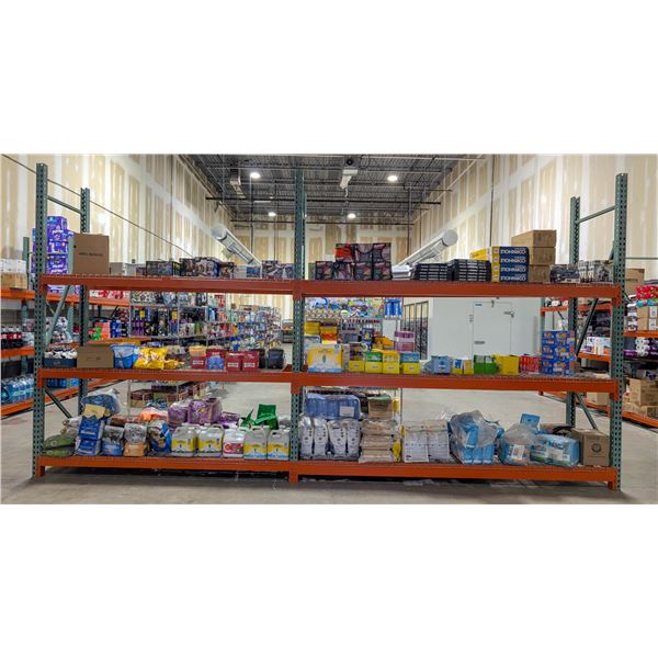 TWO SECTIONS OF PALLET RACKING INCLUDES 3 UPRIGHTS