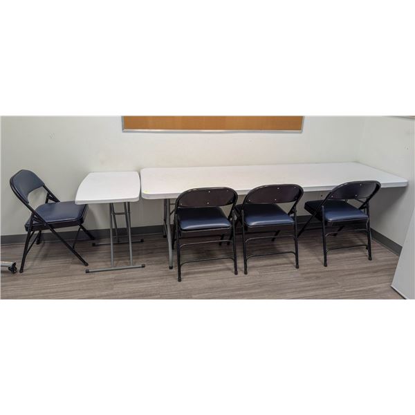 LOT OF FOLDING TABLES AND CHAIRS