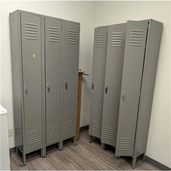 LOT OF 6 BANKS OF LOCKERS