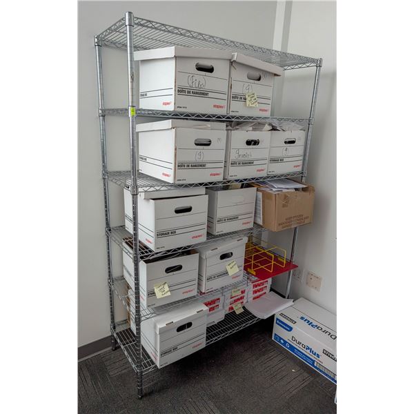 STEEL METRO RACK 4' X 18" X 72" CONTENTS NOT