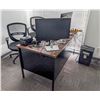 Image 1 : OFFICE DESK WITH CONTENTS INCLUDES MONITORS