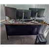 Image 5 : OFFICE DESK WITH CONTENTS INCLUDES MONITORS