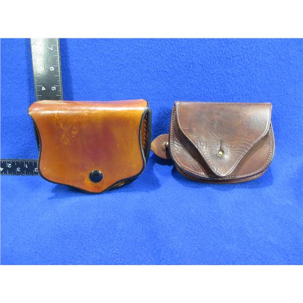 2 Leather Ammo Pouches - Mernickle Holsters and Unmarked