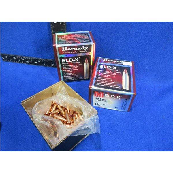 30 Cal. .308" 178gr ELD-X Hornady Bullets - Sealed Box of 100, Box of 57