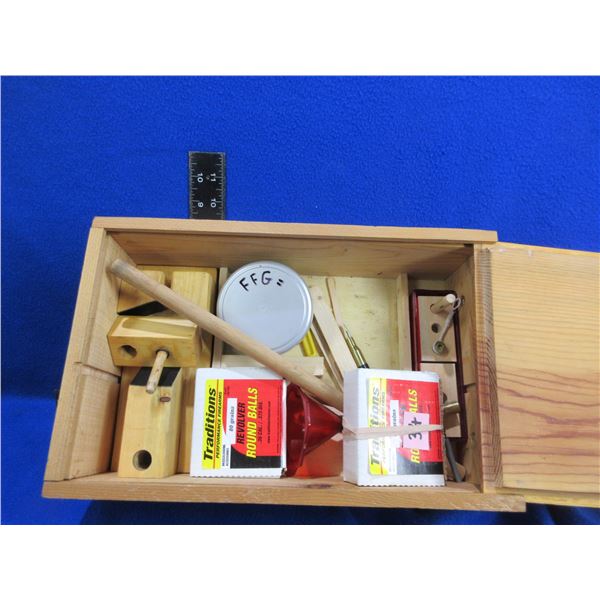 Wood Muzzleloading Kit - 36 Cal. Round Balls, Funnel, Powder Measure, Capper, Etc.