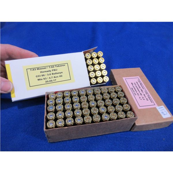 7.63 Mauser/7.62 Tokarev Reloads - 2 Boxes of 50 (We Can Not Ship - Pick Up Only)