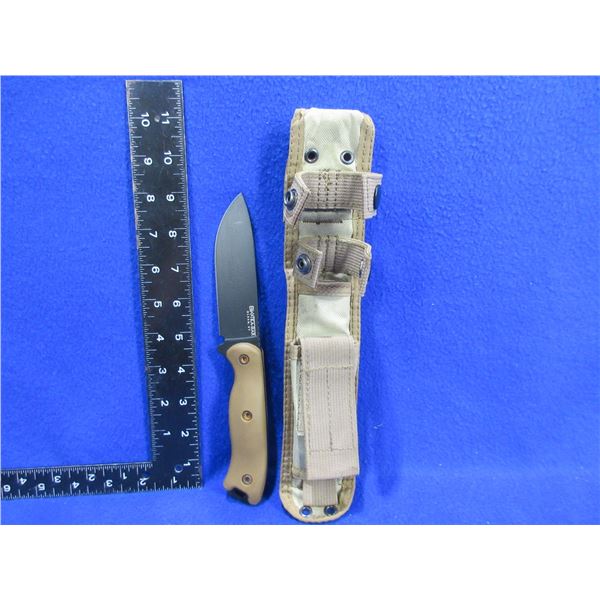 Ka-Bar BK-16 Short Becker Drop Point Fixed Blade Knife with Sheath