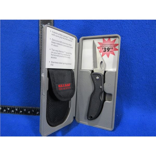 NEW - Maxam Pro Series Folding Blade Lock Knife w/ Sheath