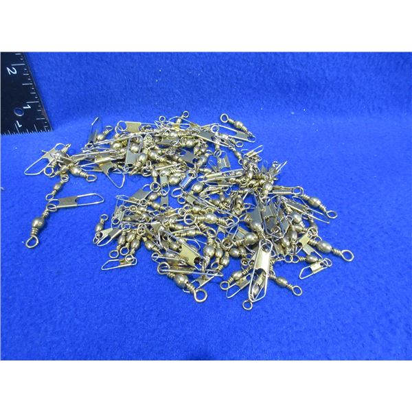 Lot of Brass Barrel Fishing Swivels with Interlock Snap - Assorted Sizes