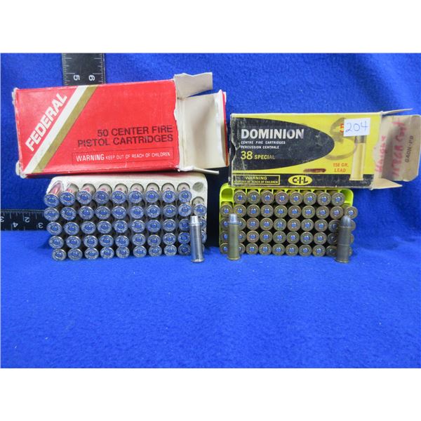 38 Spl Reloads - 2 Boxes of 50 (We Can Not Ship - Pick Up Only)