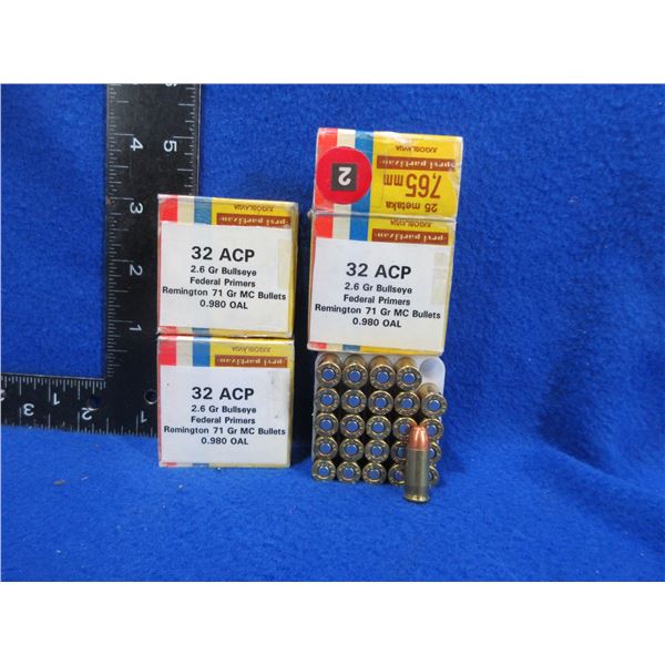 32 ACP Reloads - 3 Boxes of 25 (We Can Not Ship - Pick Up Only)