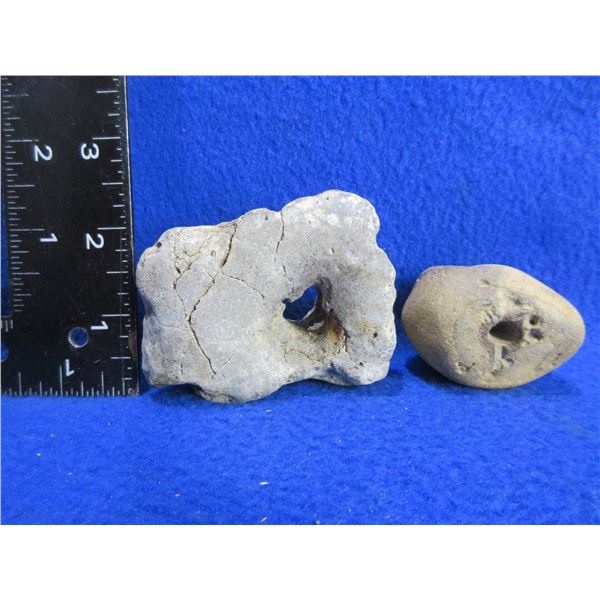 2 Native American Stone Fire Starter Tools