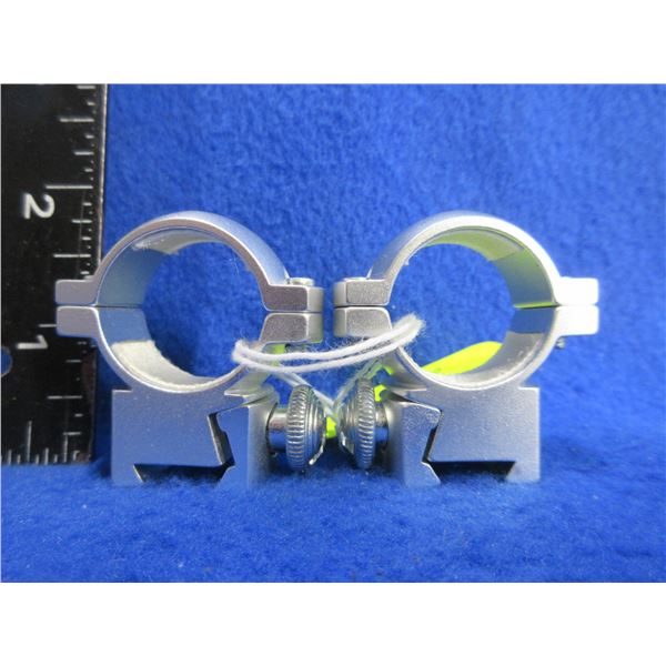 Tasco 1" High Rings - 3/8 Dovetail, Silver - Appear New