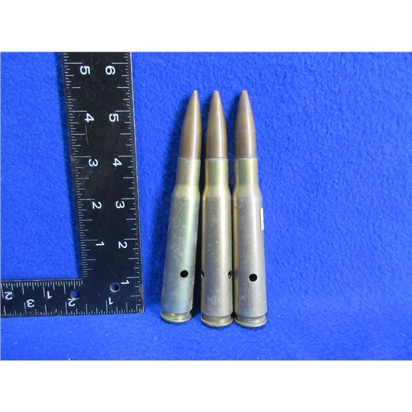 3 Inert 50 Cal. Dummy Rounds