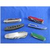 Image 2 : 6 Assorted Folding Blade Knives - 3 Lock Blade, 2 Swiss Style, 1 Key Chain