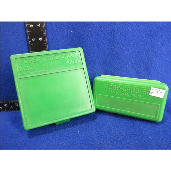 2 MTM Case-Gard Plastic Ammo Boxes - 38/357 - P100 and 50