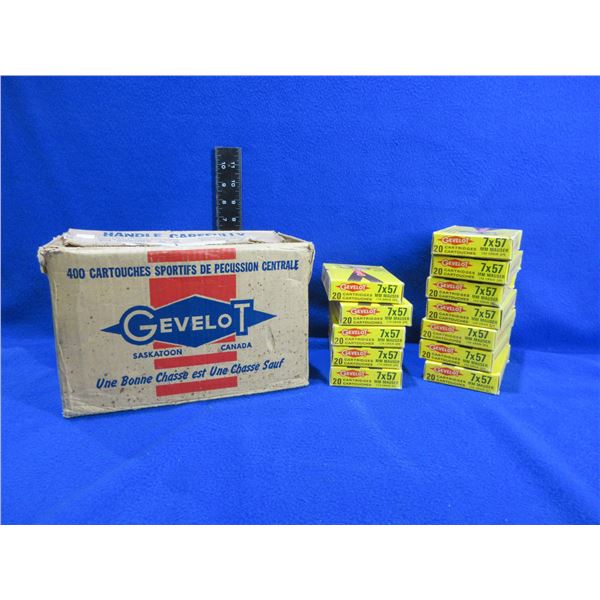 12 Empty 7X57 Mauser Gevelot Collector Ammo Boxes in Gevelot Box