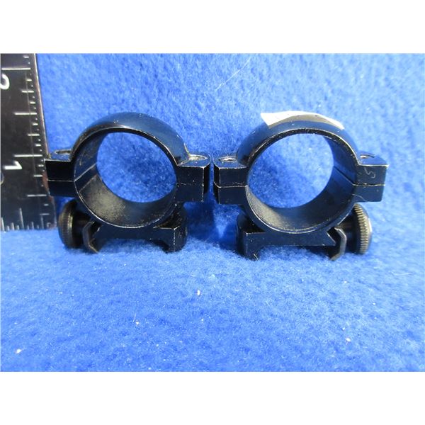 Tasco 1" Low Rings - Gloss Black - Aluminum or Lightweight Alloy