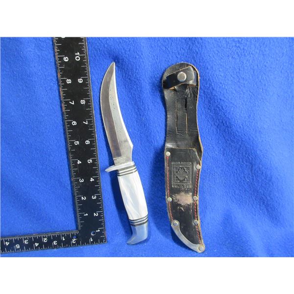 Original Buffalo Skinner Fixed Blade Knife with Leather Sheath