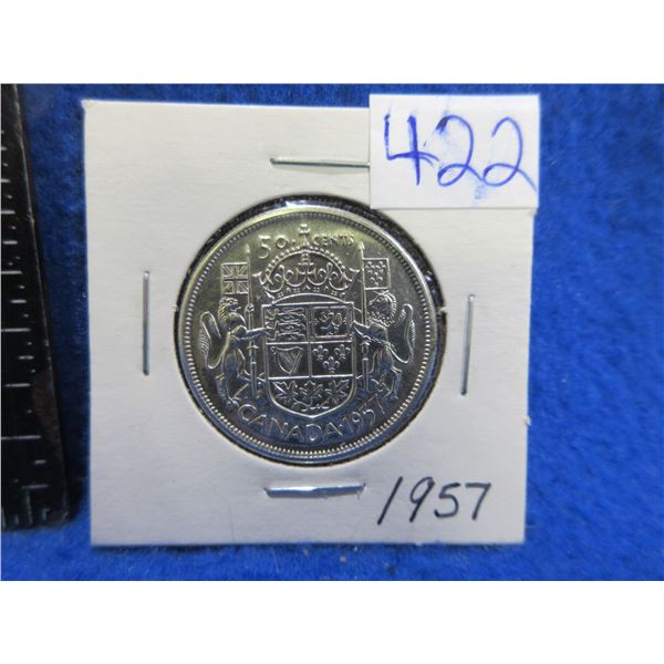 1957 Canada 50 Cent Coin - .800 Silver