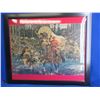 Image 1 : Framed Print - RNWMP Officer Leading a Wagon Train Across a River