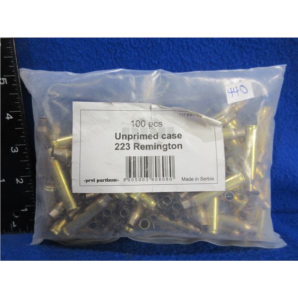 NEW - Brass Only - 223 Rem. Unprimed PPU - Bag of 100
