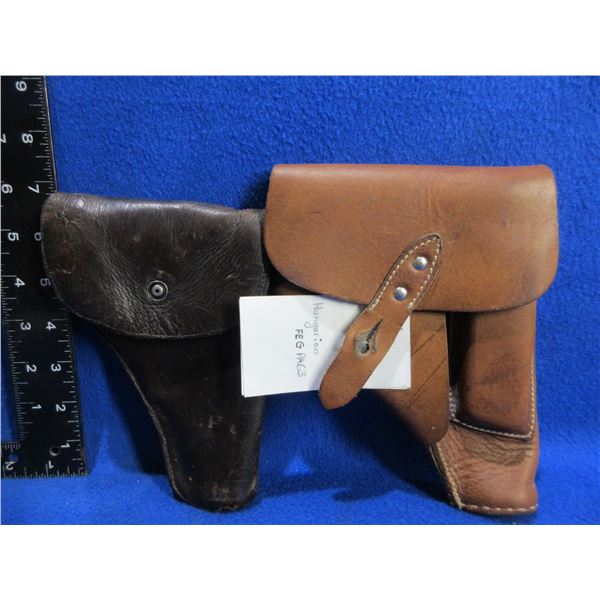 2 Leather Holsters - Right Hand - Hungarian FEG PA-63 & Appears to be Kirikkale M1948