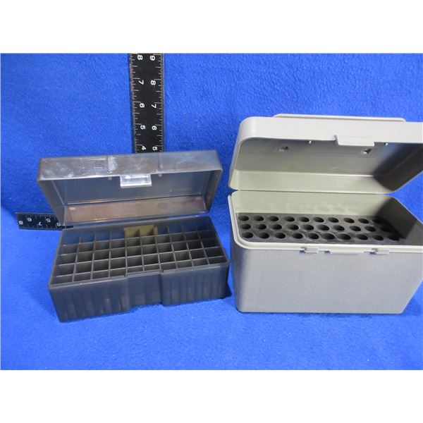2 Empty Plastic Ammo Boxes - Case-Gard RL-50 & Frankford 514