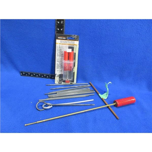 Lot of Misc. Cleaning Rods and Armor Coat Quick-Setting Epoxy
