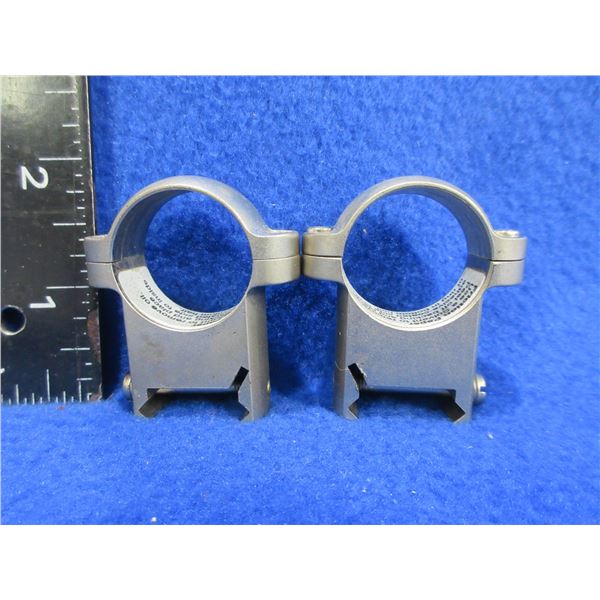 1" High Steel Scope Rings - Silver