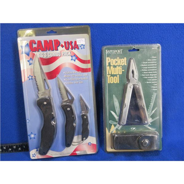 Camp USA Big Combo 3 Pack & Safesport Multi-Tool Pliers with Sheath