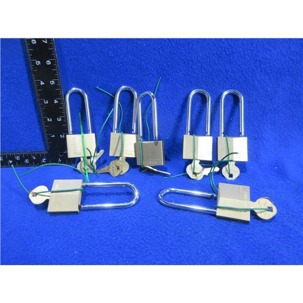7 Master No. 140 Padlocks - 4 with 2 Keys, 3 with 1 Key