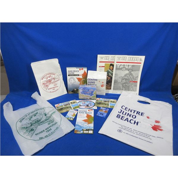 Juno Beach Centre Souvenirs - Visitor's Guide, D-Day Tin, Postcards, Sticker, Magazines