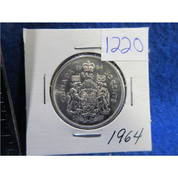 1964 Canada 50 Cent Coin - .800 Silver