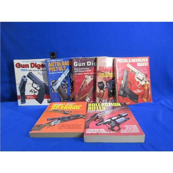 7 Gun Books - 4 Gun Digests, Bolt Action Rifles, Pistol & Revolver Digest, Etc.