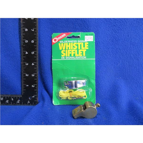 2 Whistles - The Acme Thunderer (WWI Trench Whistle), Coghlan's Wilderness Signal