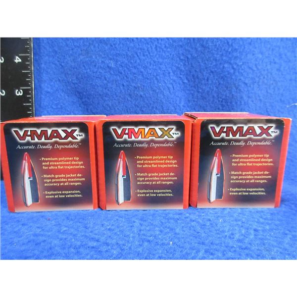 22 Cal. .224" 53gr V-Max Hornady Bullets - 3 Sealed Boxes of 100