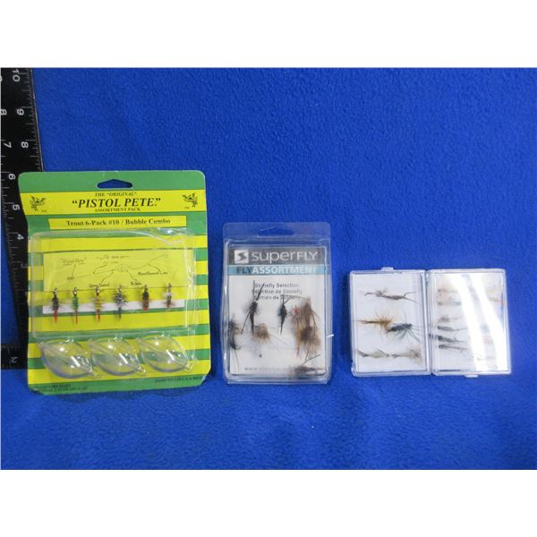 Lot of 30+ Fly Fishing Flies - Pistol Pete, Superfly, Etc.