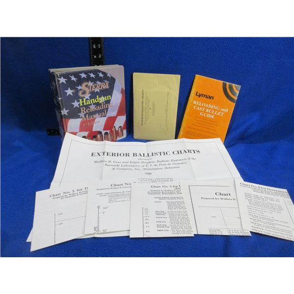Sierra Handgun Reloading Manual, Lyman Reloading Guide, Exterior Ballistic Charts