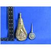 Image 1 : Vintage Banjo Style Oiler & Damaged Brass/Copper Powder Flask