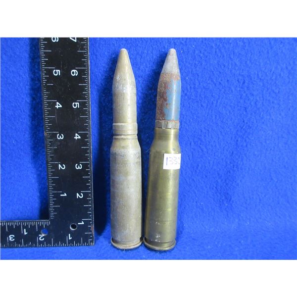2 - 20MM Inert Dummy Round Brass Shell Casings with Projectile