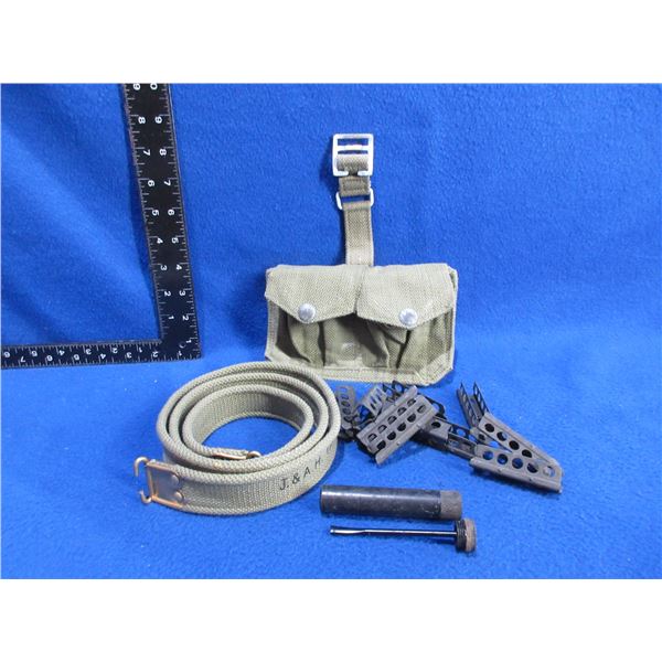 Lee Enfield Accessory Kit - Web Sling, Oiler, P37 Ammo Pouch, 10 Stripper Clips